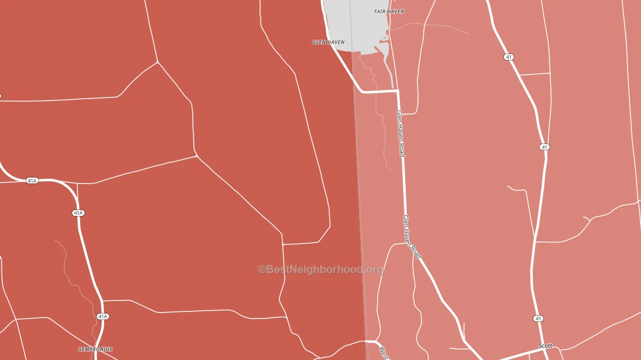 Glen Haven, NY block-group political-lean map