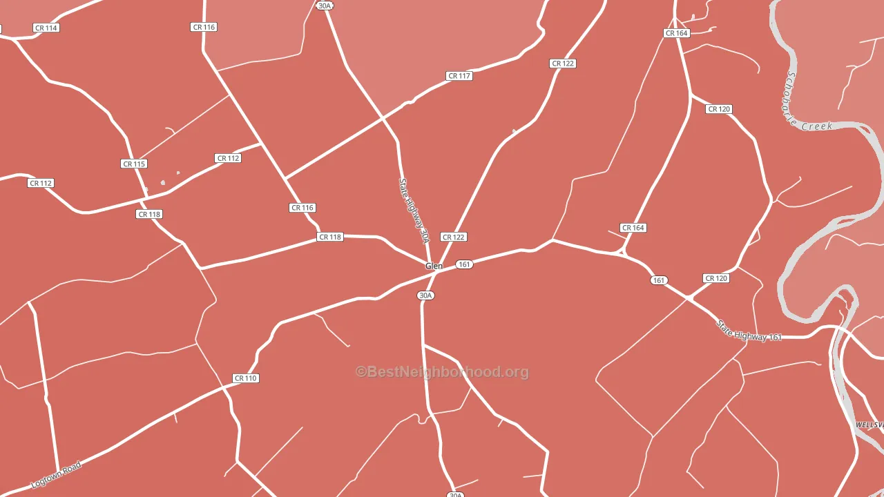 Glen, NY block-group political-lean map