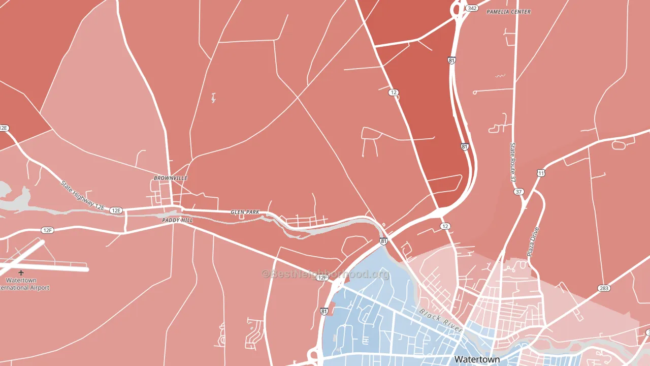 Glen Park, NY block-group political-lean map