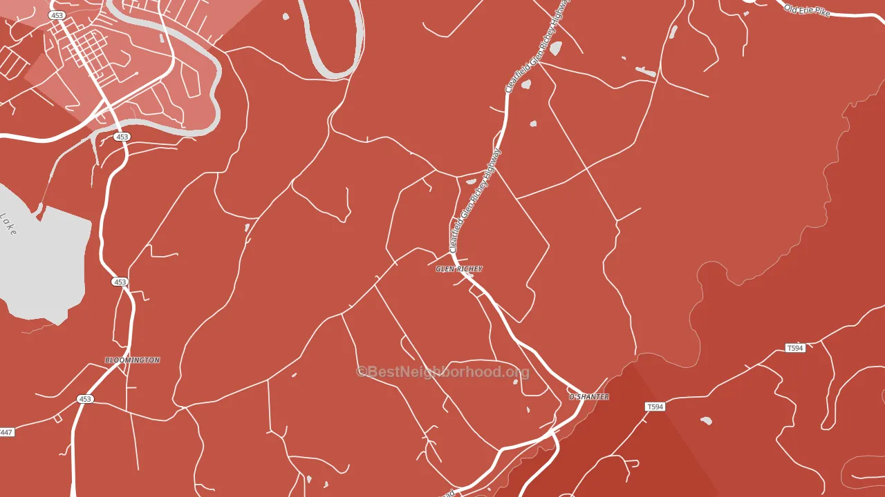 Glen Richey, PA block-group political-lean map