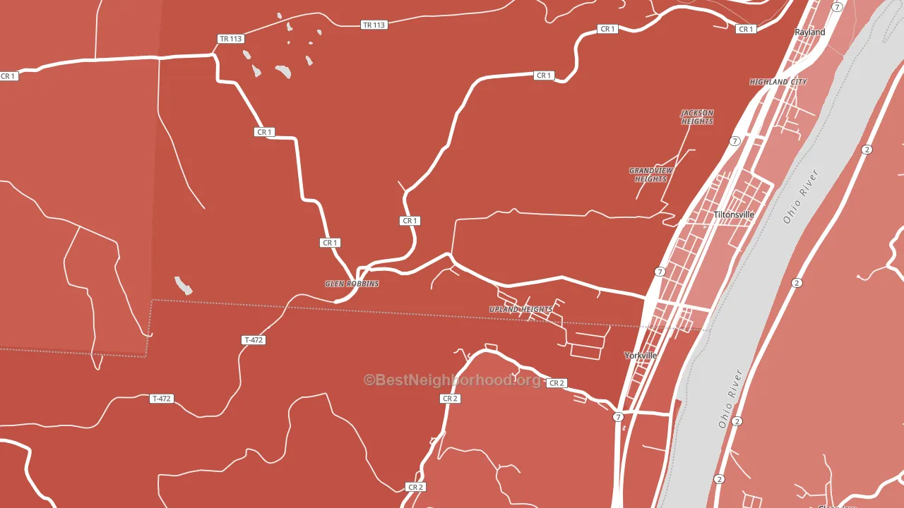 Glen Robbins, OH block-group political-lean map