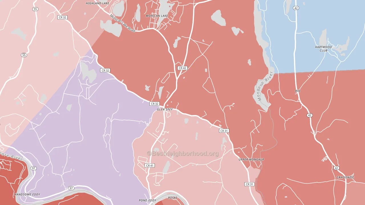 Glen Spey, NY block-group political-lean map