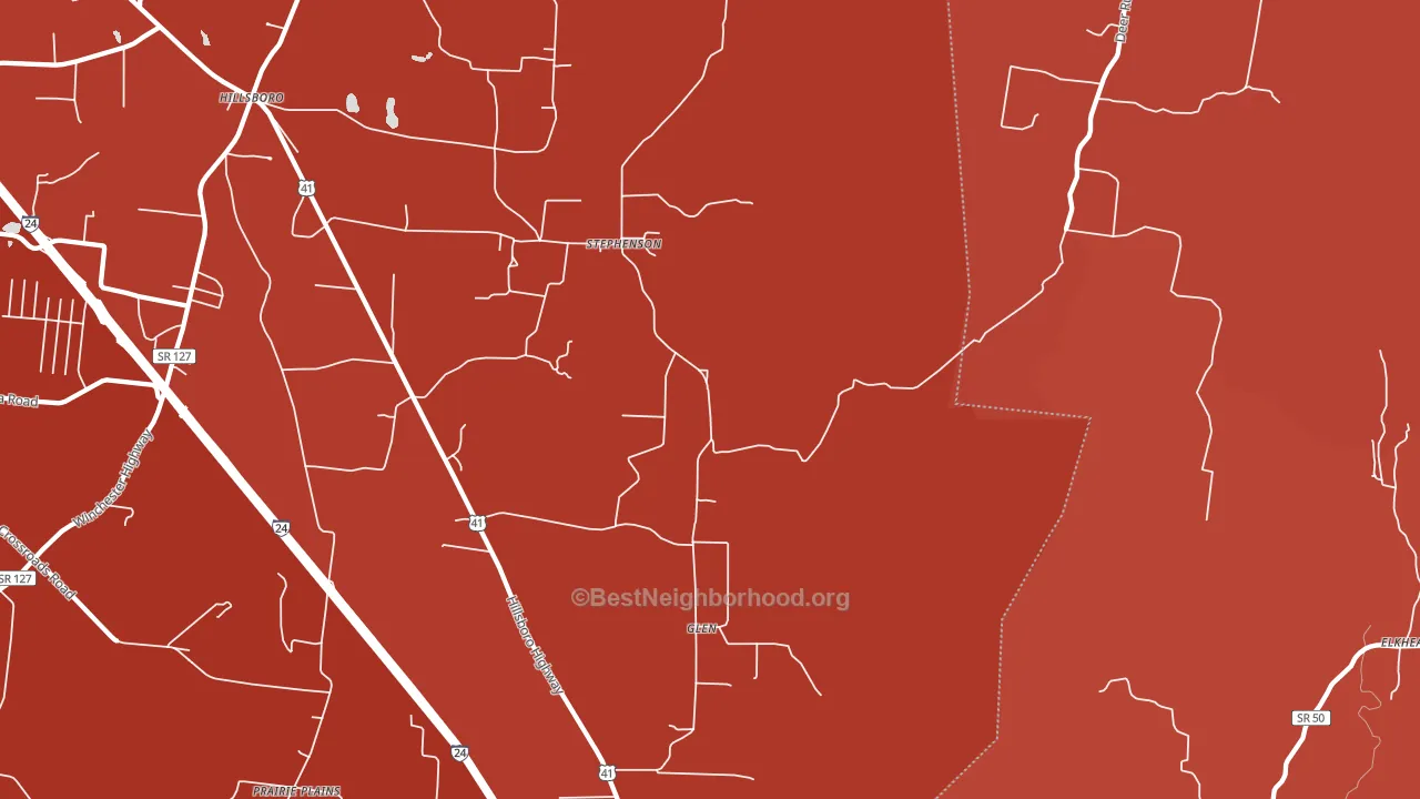Glen, TN block-group political-lean map
