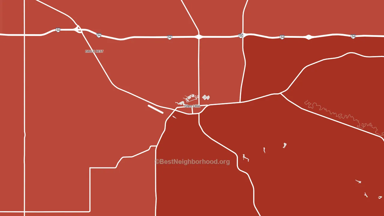 Glen Ullin, ND block-group political-lean map