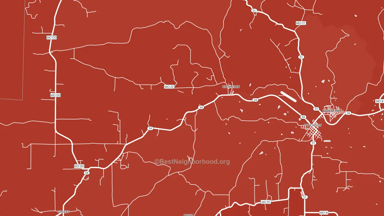 Glenallen, MO block-group political-lean map