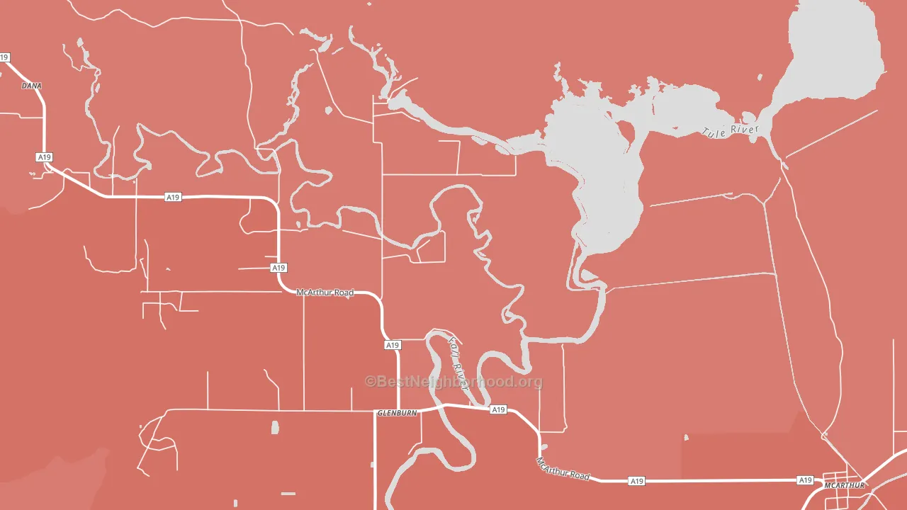 Glenburn, CA block-group political-lean map