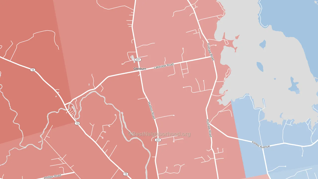Glenburn Center, ME block-group political-lean map