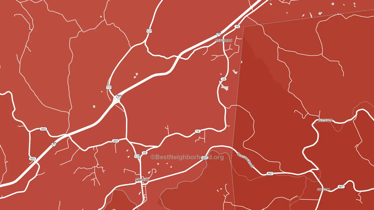 Glencoe, KY block-group political-lean map