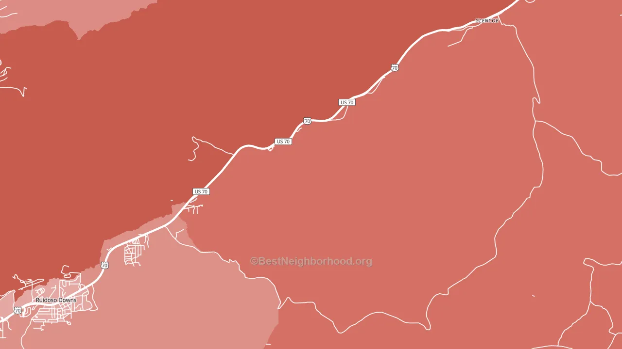 Glencoe, NM block-group political-lean map