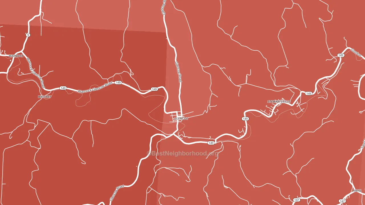 Glencoe, OH block-group political-lean map
