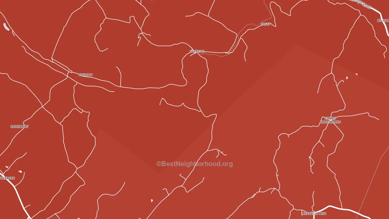 Glencoe, PA block-group political-lean map