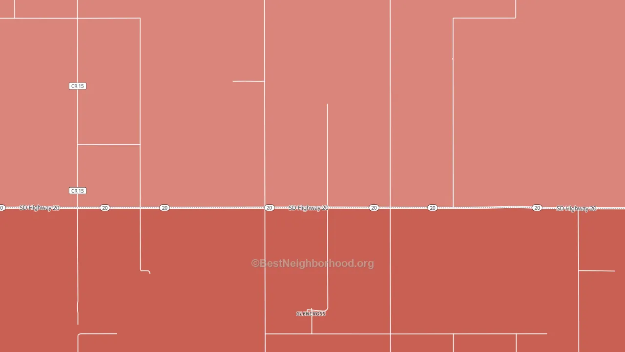 Glencross, SD block-group political-lean map