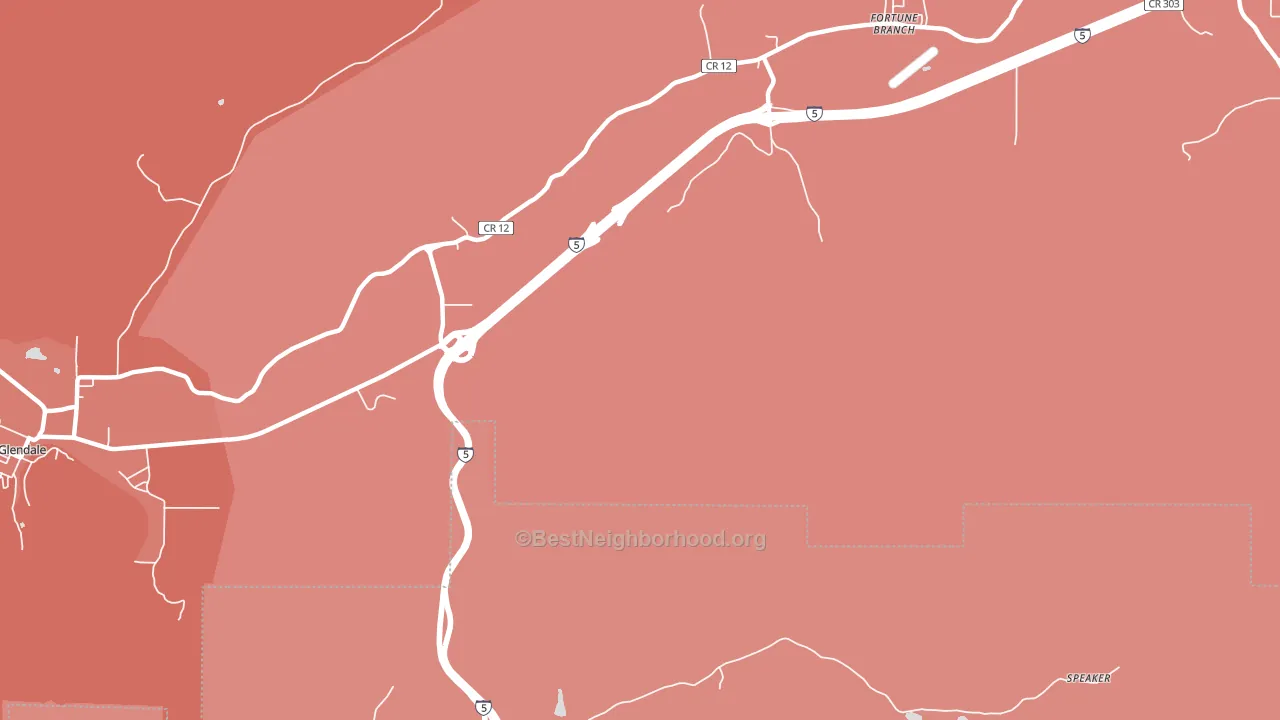 Glendale Junction, OR block-group political-lean map