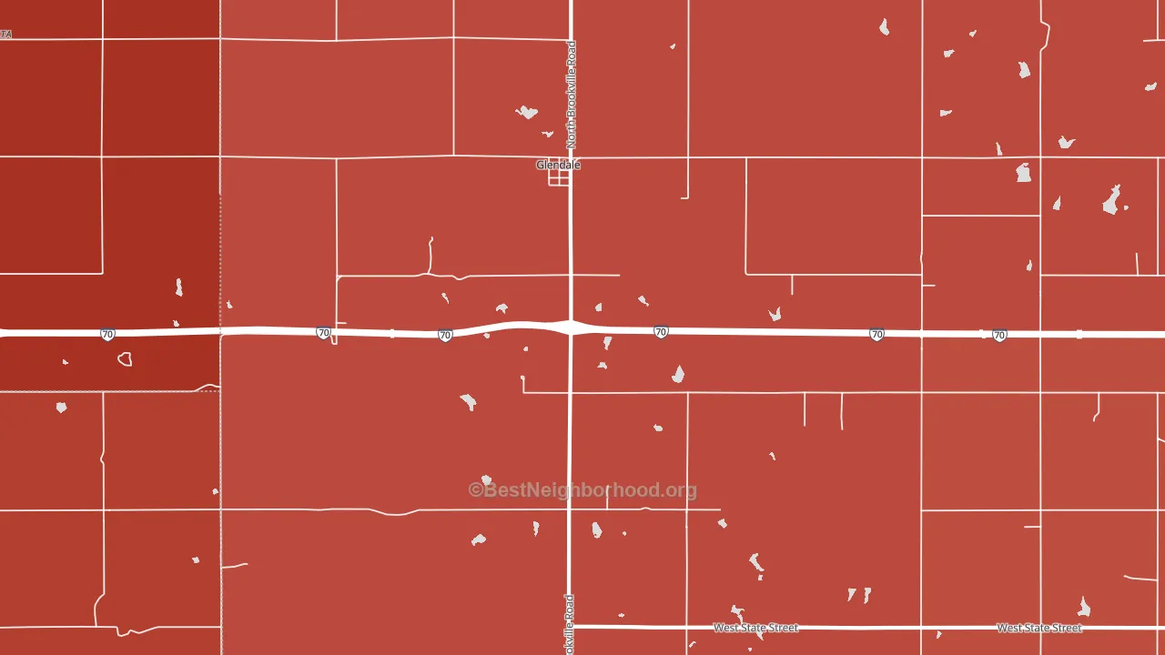 Glendale, KS block-group political-lean map
