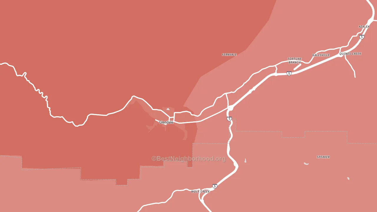 Glendale, OR block-group political-lean map