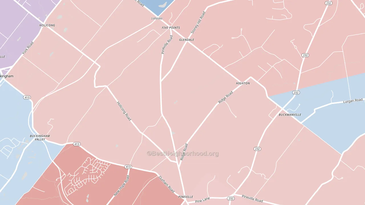 Glendale, PA block-group political-lean map