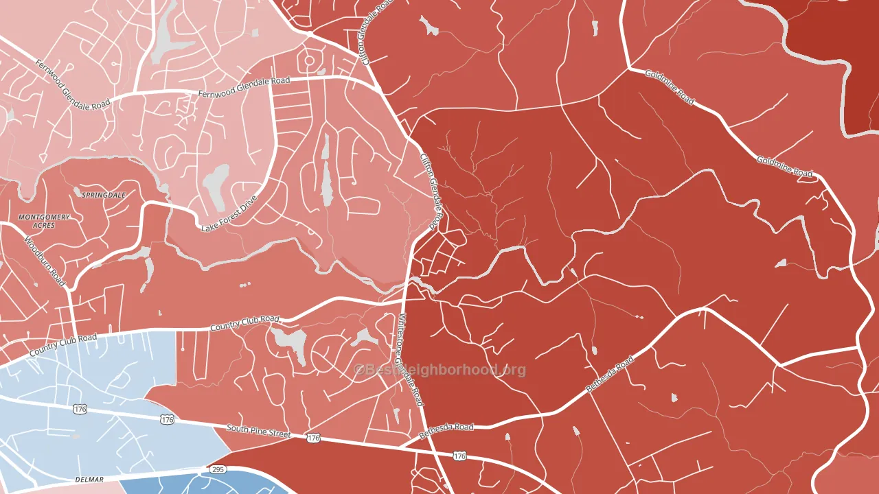 Glendale, SC block-group political-lean map