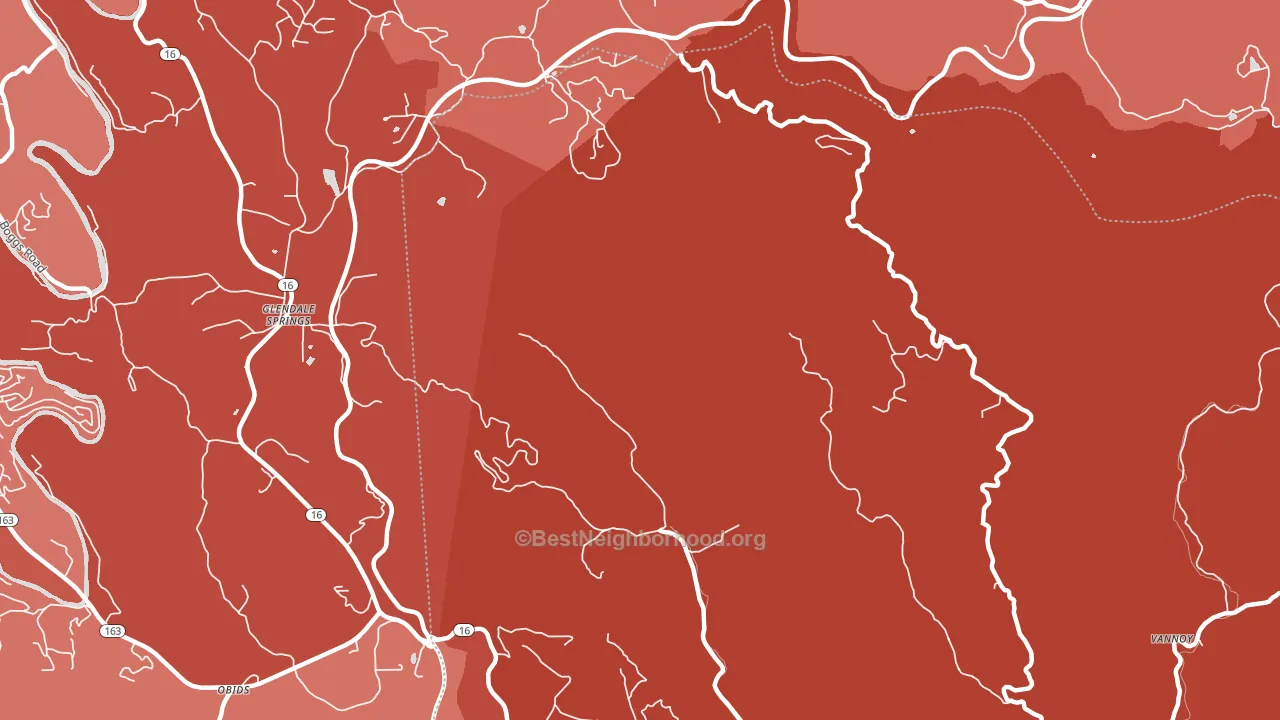 Glendale Springs, NC block-group political-lean map