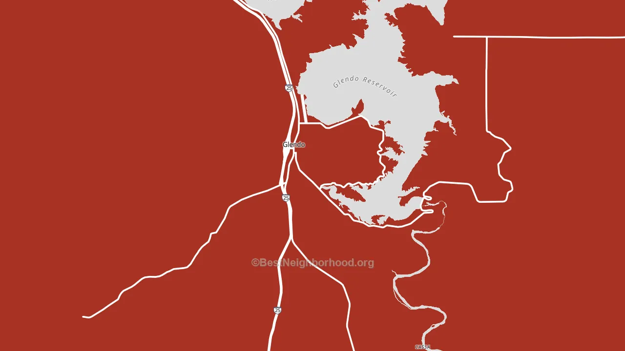 Glendo, WY block-group political-lean map