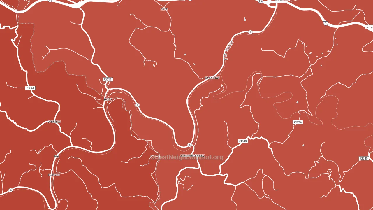 Glendon, WV block-group political-lean map