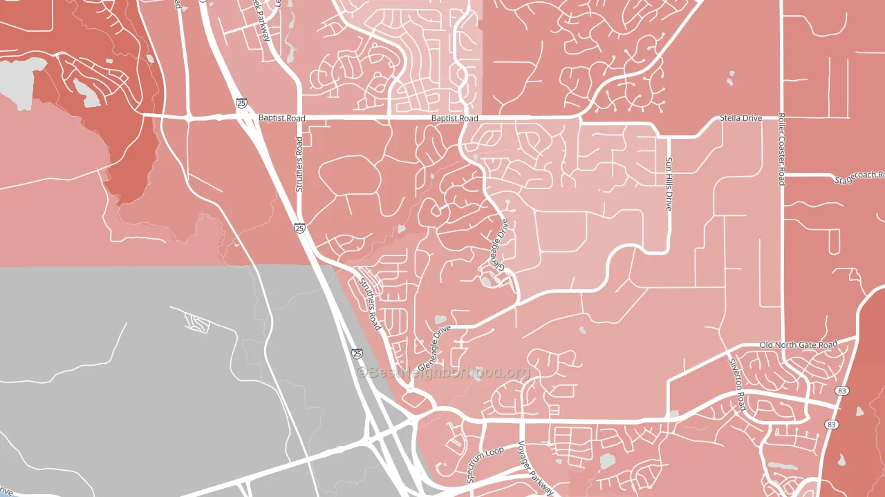 Gleneagle, CO block-group political-lean map