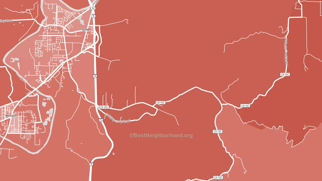 Glengary, OR block-group political-lean map