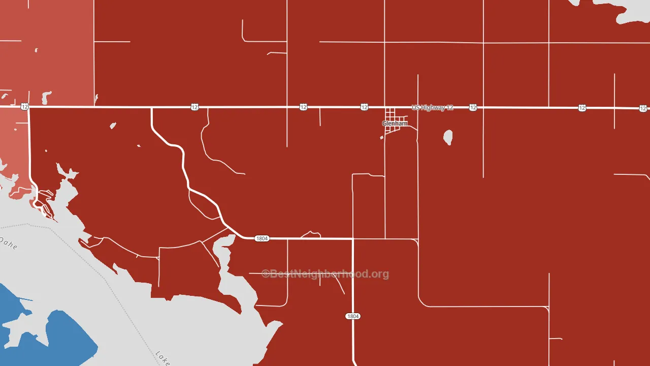 Glenham, SD block-group political-lean map