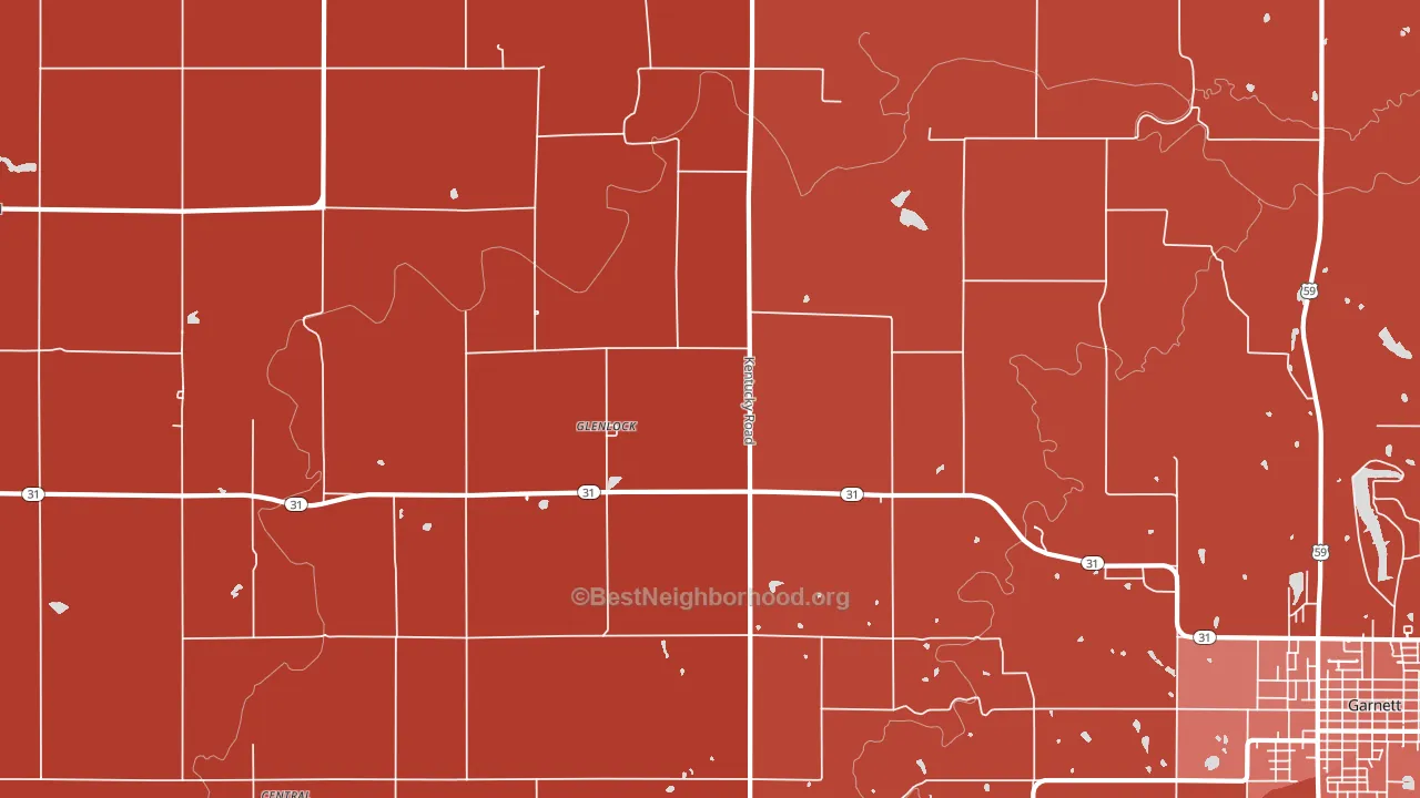 Glenlock, KS block-group political-lean map