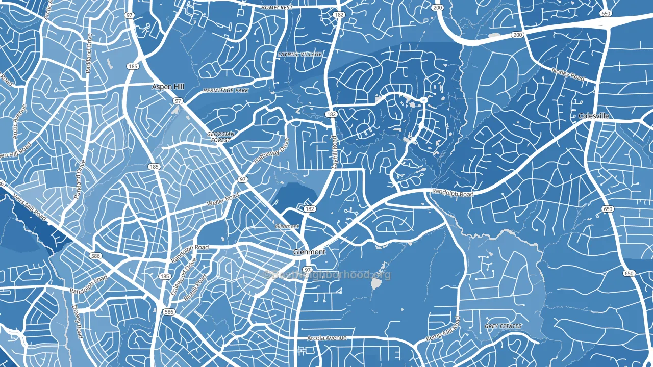 Glenmont, MD block-group political-lean map