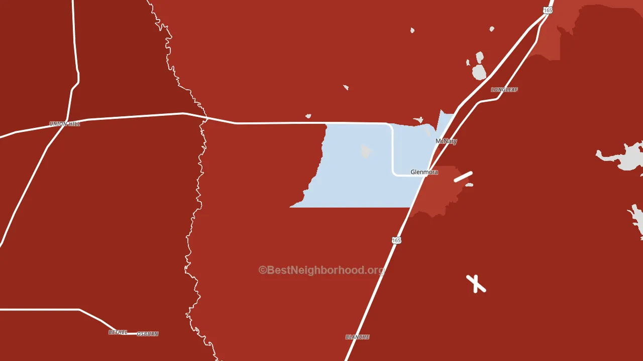 Glenmora, LA block-group political-lean map