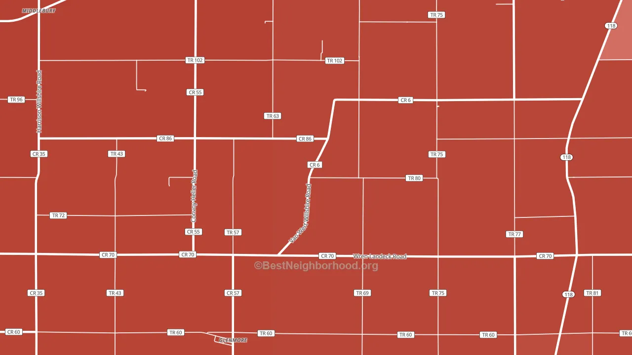 Glenmore, OH block-group political-lean map