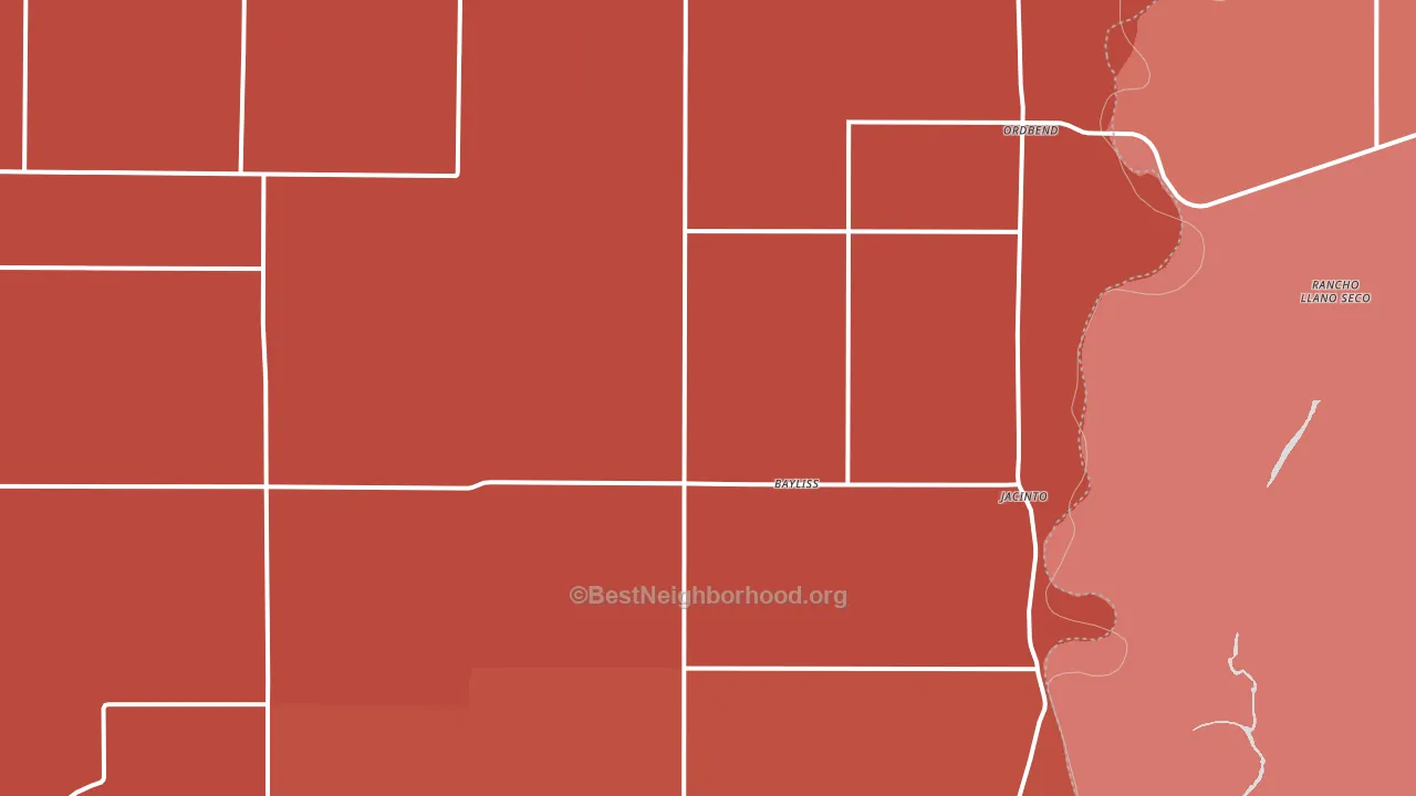 Glenn, CA block-group political-lean map
