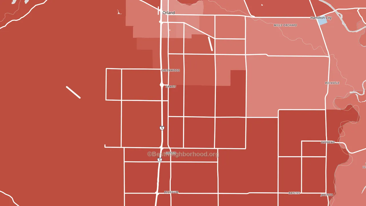 Glenn County, CA block-group political-lean map