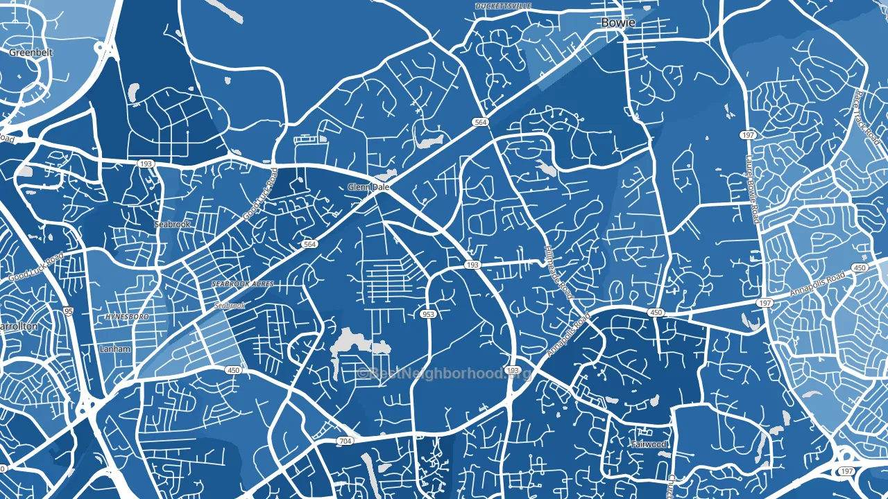 Glenn Dale, MD block-group political-lean map