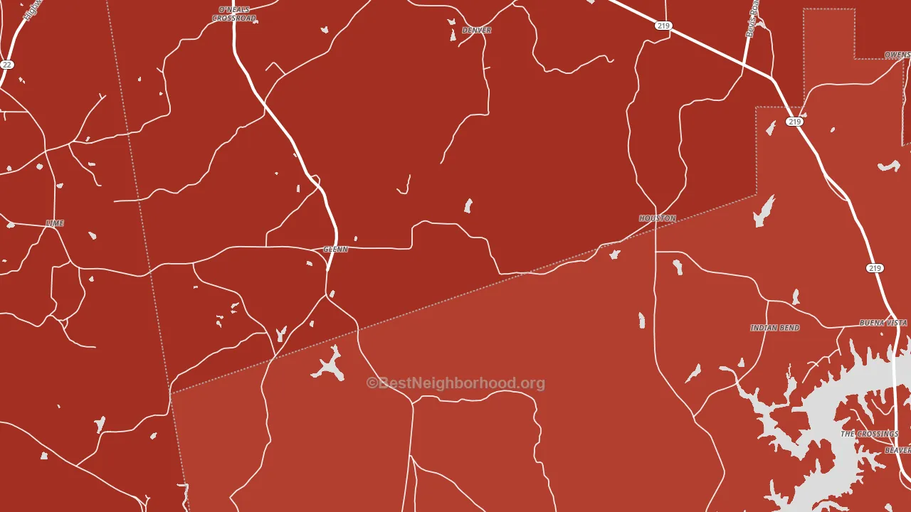 Glenn, GA block-group political-lean map