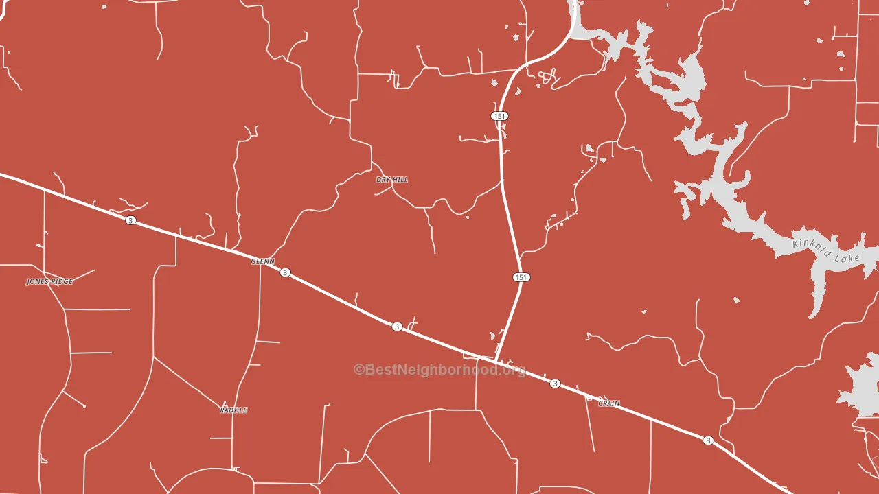 Glenn, IL block-group political-lean map