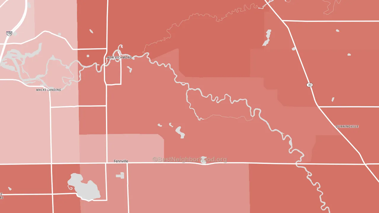 Glenn, MI block-group political-lean map