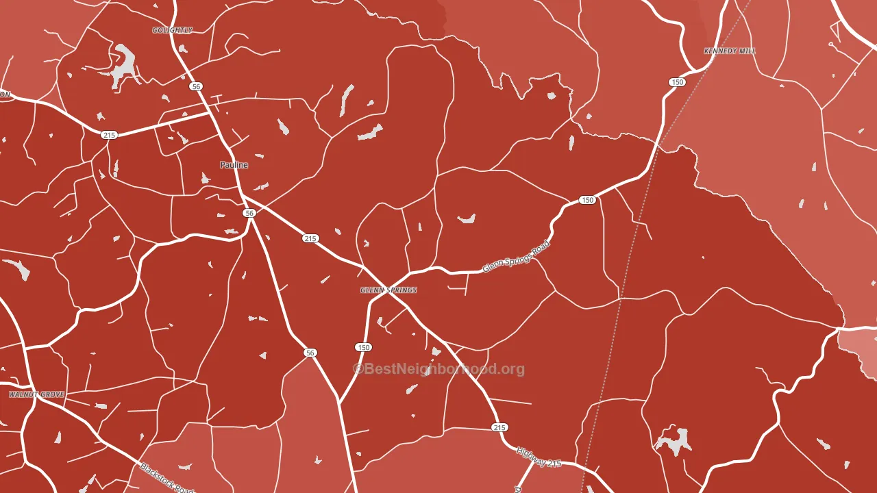 Glenn Springs, SC block-group political-lean map
