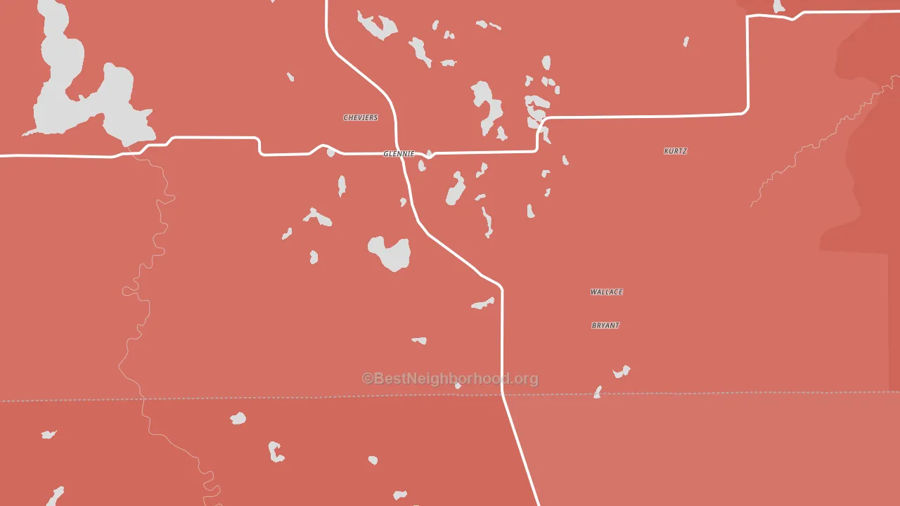 Glennie, MI block-group political-lean map