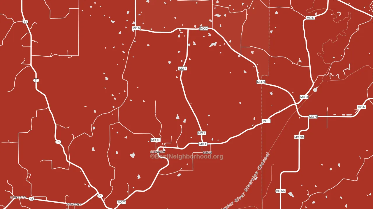 Glennon, MO block-group political-lean map