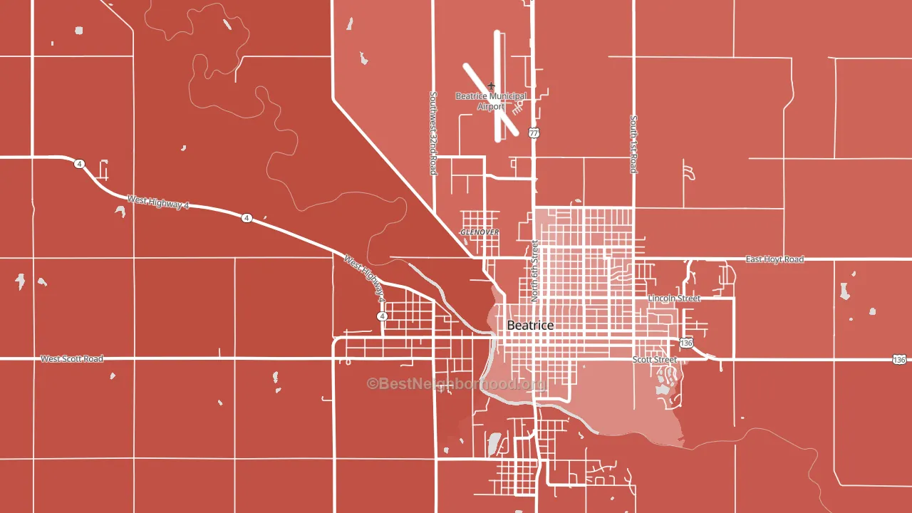 Glenover, NE block-group political-lean map