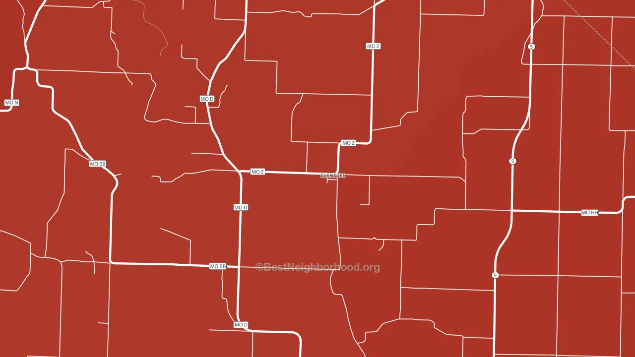 Glensted, MO block-group political-lean map