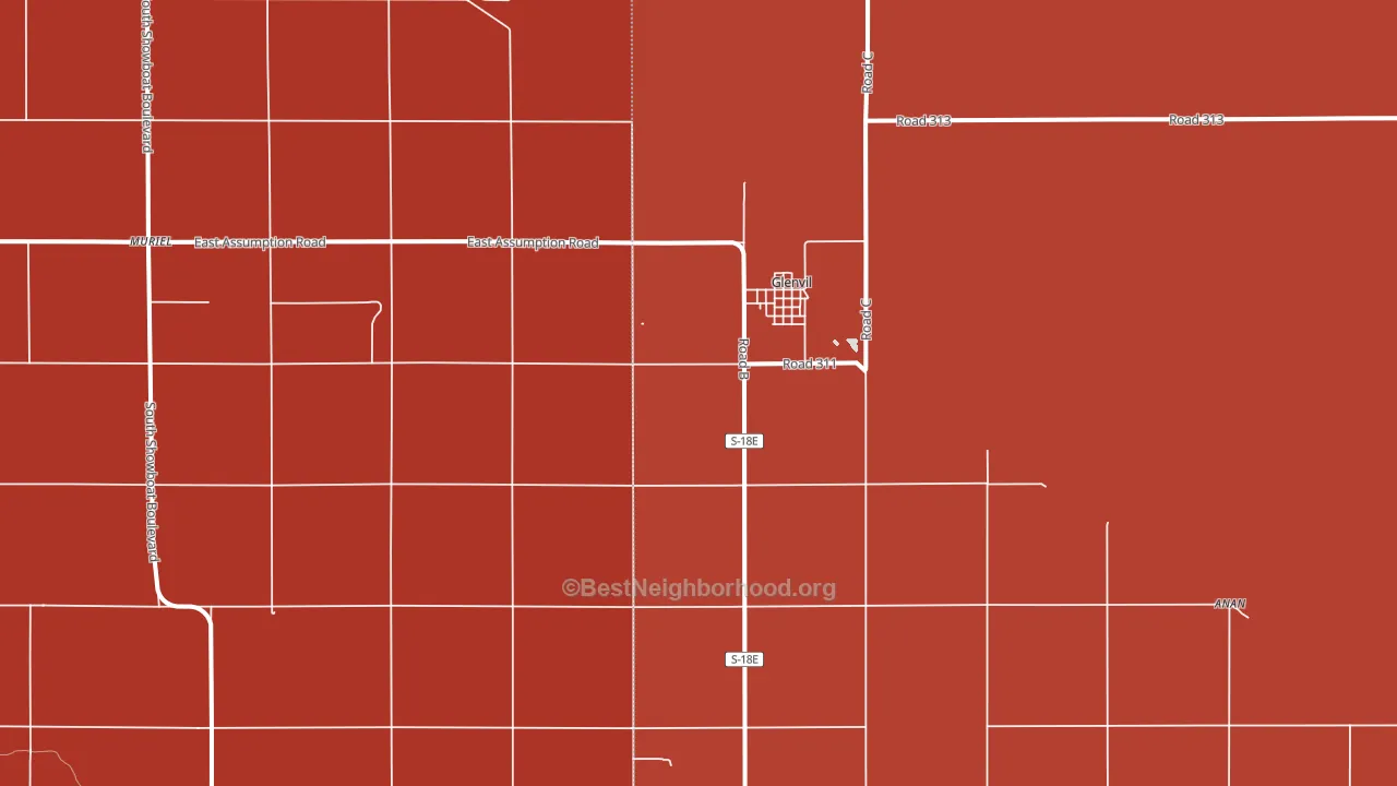 Glenvil, NE block-group political-lean map