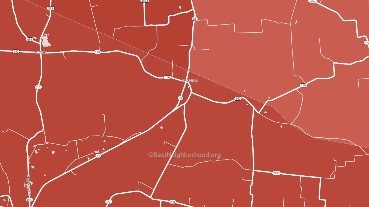 Glenville, KY block-group political-lean map