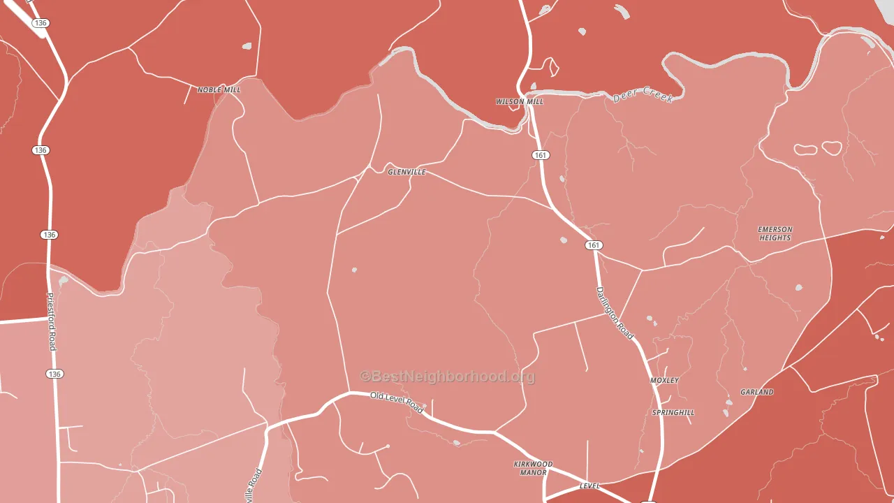 Glenville, MD block-group political-lean map