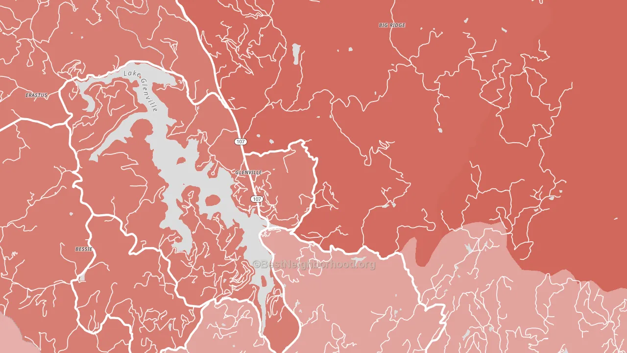 Glenville, NC block-group political-lean map