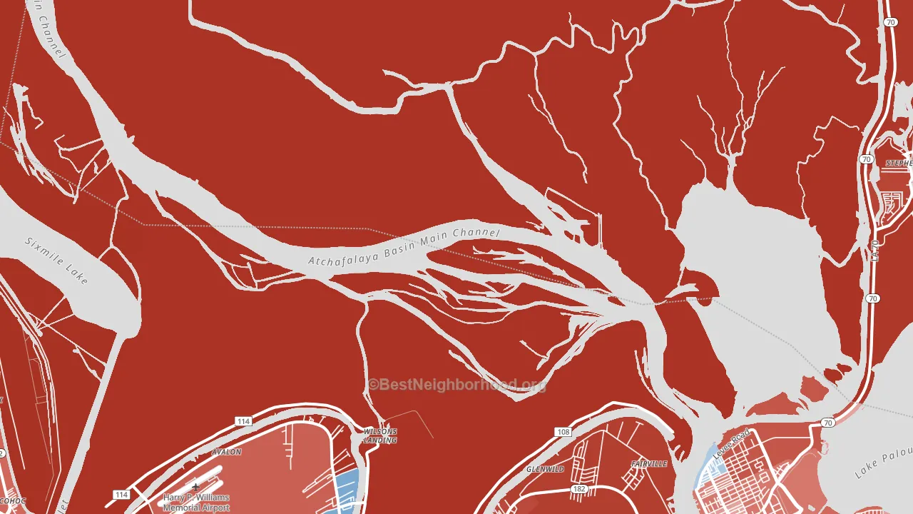Glenwild, LA block-group political-lean map