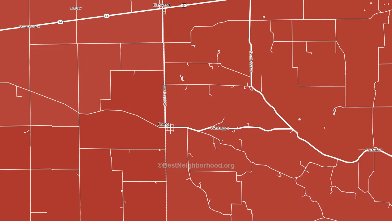 Glenwood, IN block-group political-lean map