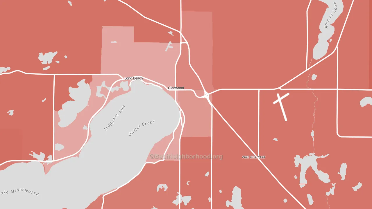 Glenwood, MN block-group political-lean map