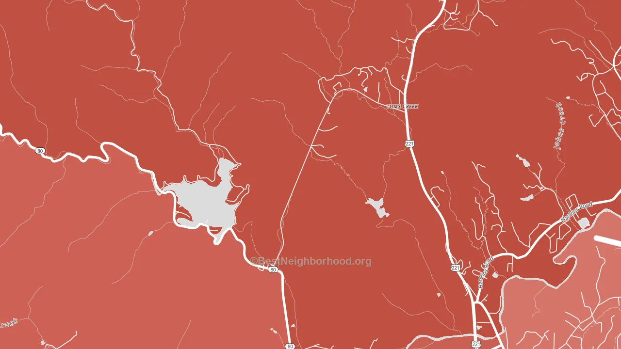 Glenwood, NC block-group political-lean map